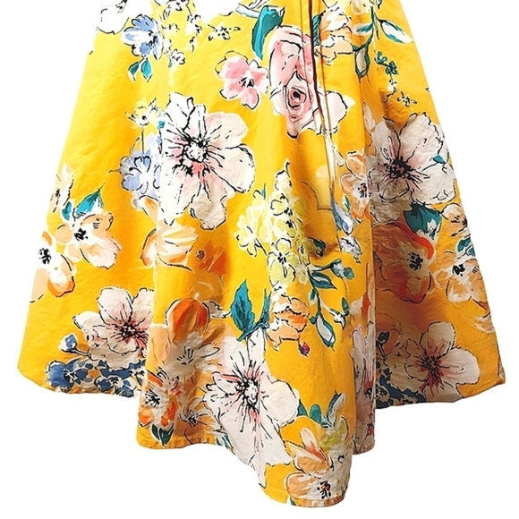 Bailey Blue Yellow Floral Fit & Flare Mini Dress XS Vintage A-Line Sweetheart - Picture 4 of 9